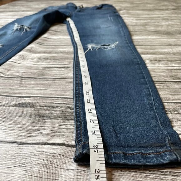 Prosperity Womens High Rise Distressed Rip Knee Skinny Jeans Dark Blue Size 29 - Picture 11 of 11